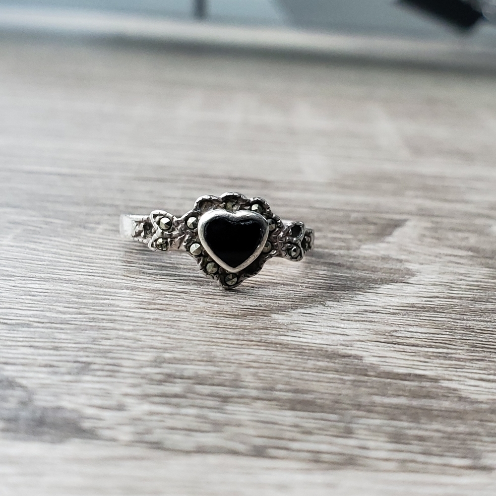 BOGO Vintage sterling silver heart ring